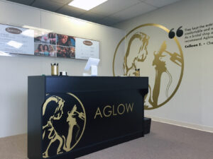 AGLOW Front Desk Lettering & Signange